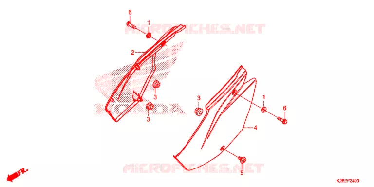 COUVERCLES LATERAUX Honda MOTO 125 CRF 2021  CRF125FBM