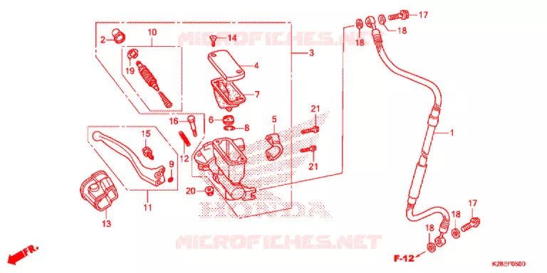 MAITRE CYLINDRE DE FREIN AVANT Honda MOTO 125 CRF 2021  CRF125FM