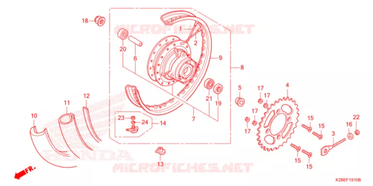 ROUE ARRIERE Honda MOTO 125 CRF 2021  CRF125FM