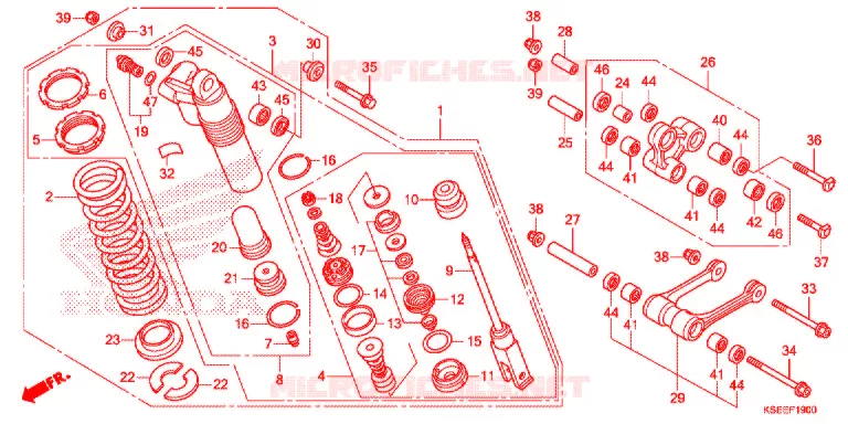 AMORTISSEUR ARRIERE Honda MOTO 150 CRF 2021  CRF150RBM