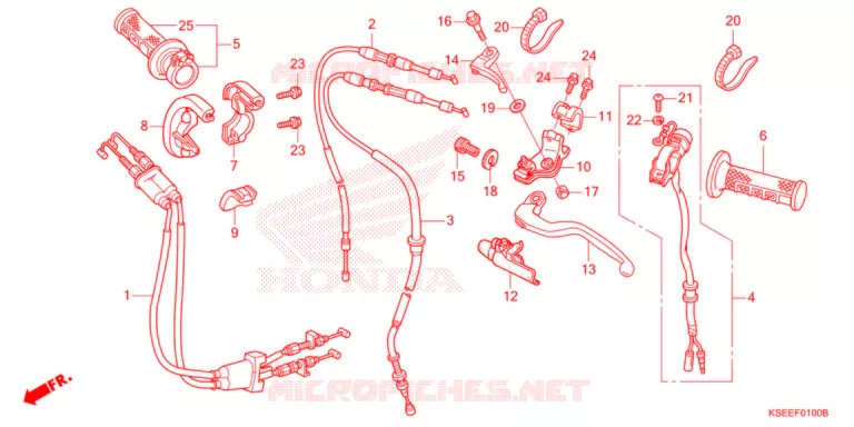 LEVIER DE GUIDON - CABLE - COMMODO Honda MOTO 150 CRF 2021  CRF150RBM