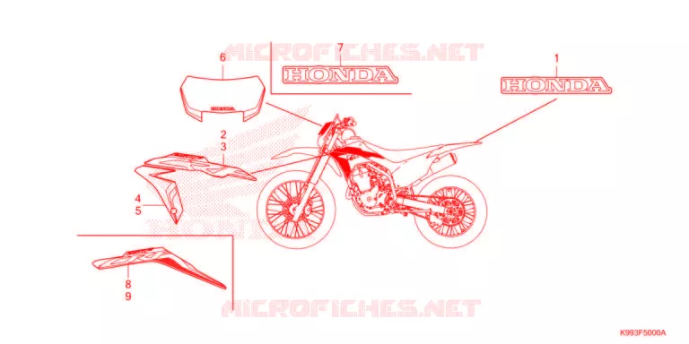 AUTOCOLLANTS Honda MOTO 250 CRF 2021  CRF250FM_U