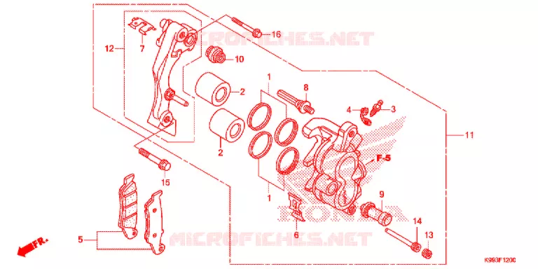 ETRIER DE FREIN AVANT Honda MOTO 250 CRF 2021  CRF250FM