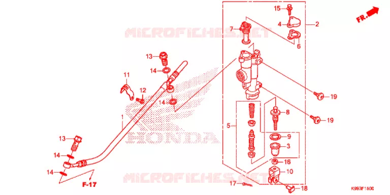 MAITRE CYLINDRE DE FREIN ARRIERE Honda MOTO 250 CRF 2021  CRF250FM