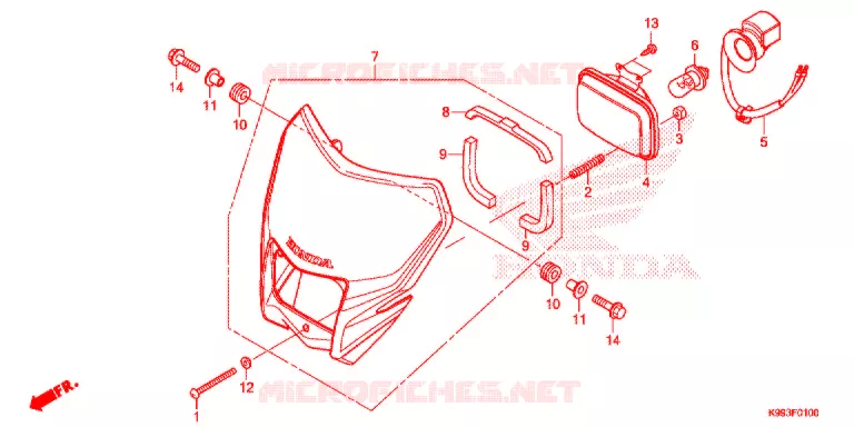 PHARE Honda MOTO 250 CRF 2021  CRF250FM_U