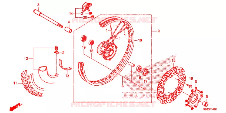 ROUE AVANT Honda MOTO 250 CRF 2021  CRF250FM_U