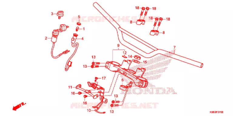 GUIDON - TE DE FOURCHE Honda MOTO 250 CRF 2022  CRF250FN_U