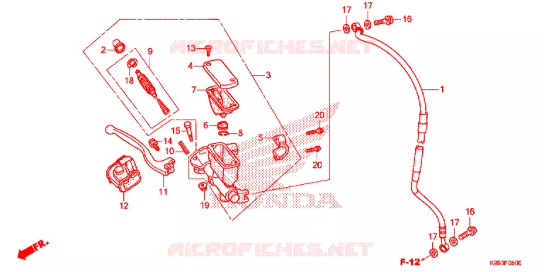 MAITRE CYLINDRE DE FREIN AVANT Honda MOTO 250 CRF 2022  CRF250FN_U