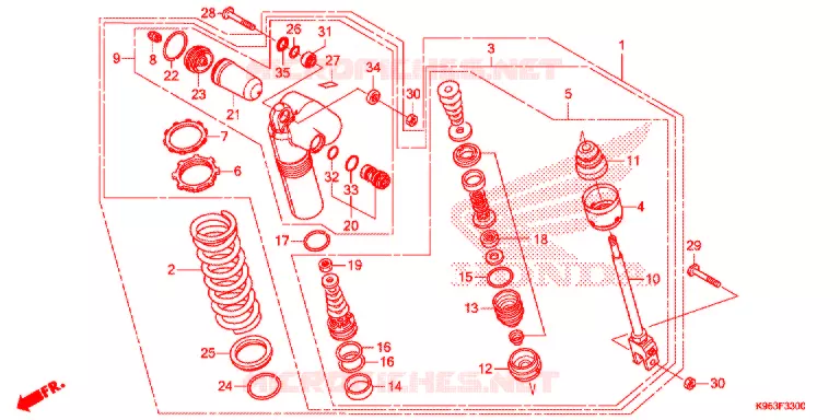 AMORTISSEUR ARRIERE Honda MOTO 250 CRF 2021  CRF250RM