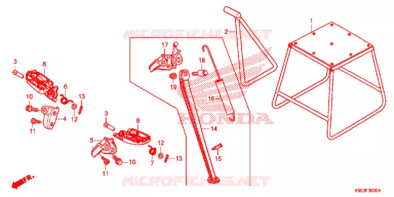 REPOSE PIED - BEQUILLE Honda MOTO 250 CRF 2022  CRF250RM
