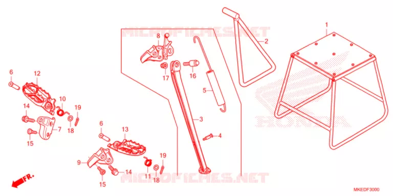 REPOSE PIED - BEQUILLE Honda MOTO 450 CRF 2021  CRF450RXM