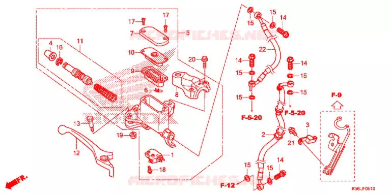 MAITRE CYLINDRE DE FREIN AVANT Honda SCOOTER 150 WINNER 2019  FS150FAL_V