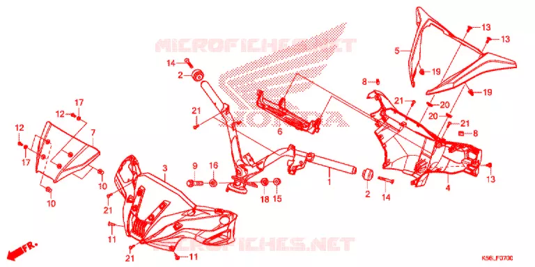 GUIDON - CARENAGE Honda SCOOTER 150 WINNER 2020  FS150FAL_V