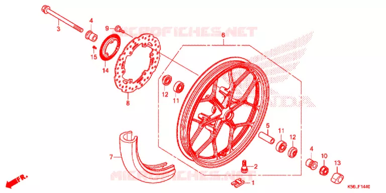 ROUE AVANT Honda SCOOTER 150 WINNER 2019  FS150FAL_V