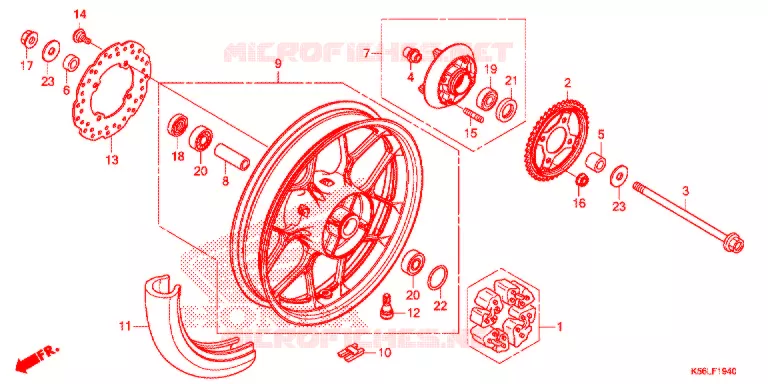 ROUE ARRIERE Honda SCOOTER 150 WINNER 2021  FS150FM_V