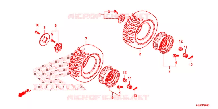 ROUE ARRIERE Honda ATV 500 PIONEER 2021  SXS500MM
