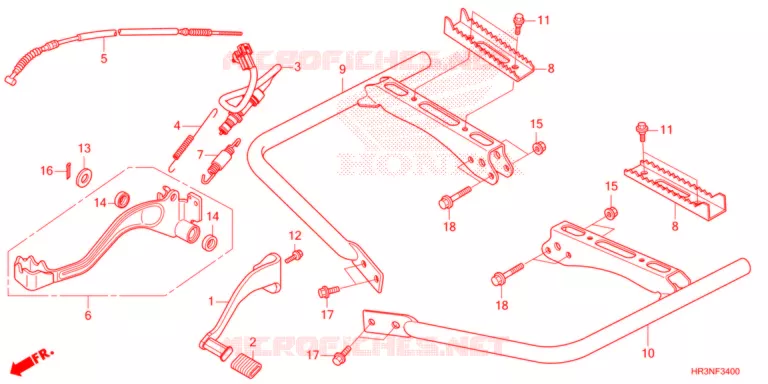 PEDALE - REPOSE PIED Honda ATV 420 FOURTRAX 2022  TRX420TM1N