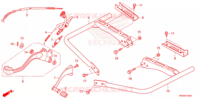 PEDALE - REPOSE PIED Honda ATV 420 FOURTRAX 2022  TRX420TM1N