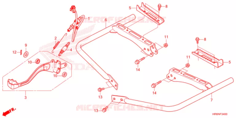 PEDALE - REPOSE PIED Honda ATV 520 FOURTRAX 2022  TRX520FA7N