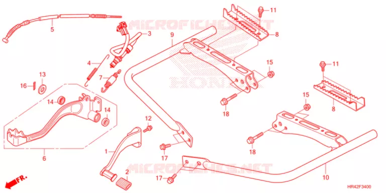 PEDALE - REPOSE PIED Honda ATV 520 FOURTRAX 2022  TRX520FE2N