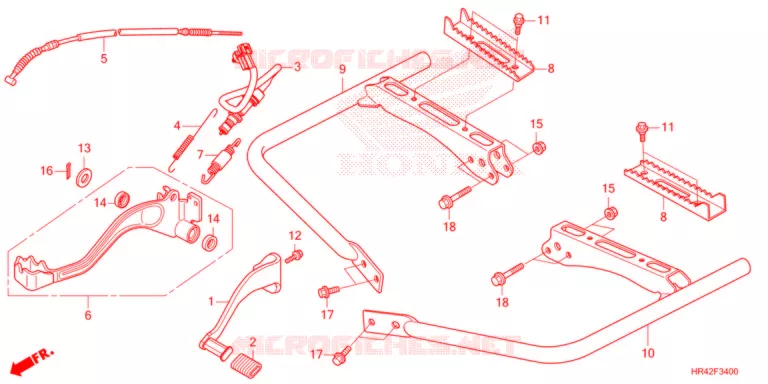 PEDALE - REPOSE PIED Honda ATV 520 FOURTRAX 2022  TRX520FM1N