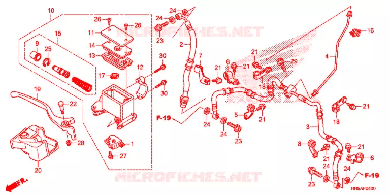 MAITRE CYLINDRE DE FREIN AVANT Honda ATV 520 FOURTRAX 2021  TRX520FM6M