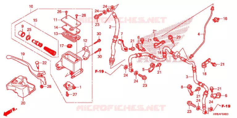 MAITRE CYLINDRE DE FREIN AVANT Honda ATV 520 FOURTRAX 2021  TRX520FM6M