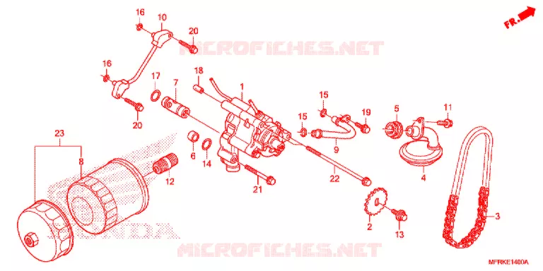 FILTRE A HUILE - POMPE A HUILE Honda MOTO 1300 VT 2022  VT1300CXAN