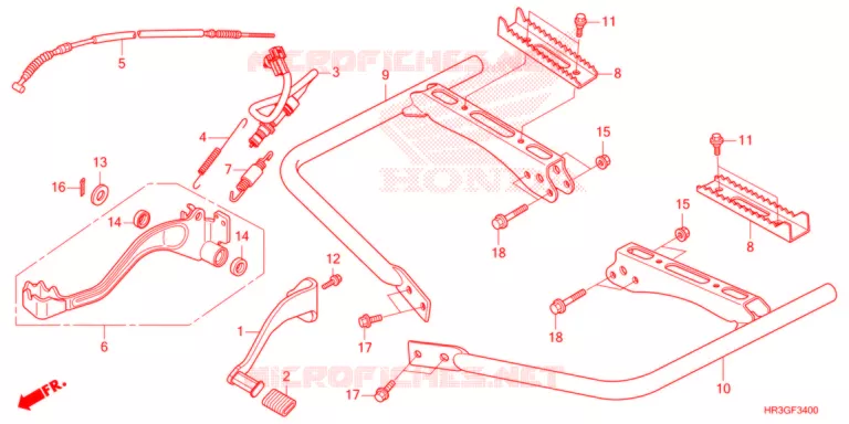 PEDALE - REPOSE PIED Honda ATV 420 FOURTRAX 2022  TRX420FM1N