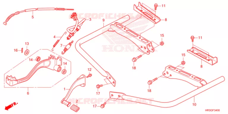 PEDALE - REPOSE PIED Honda ATV 420 FOURTRAX 2022  TRX420FM2N