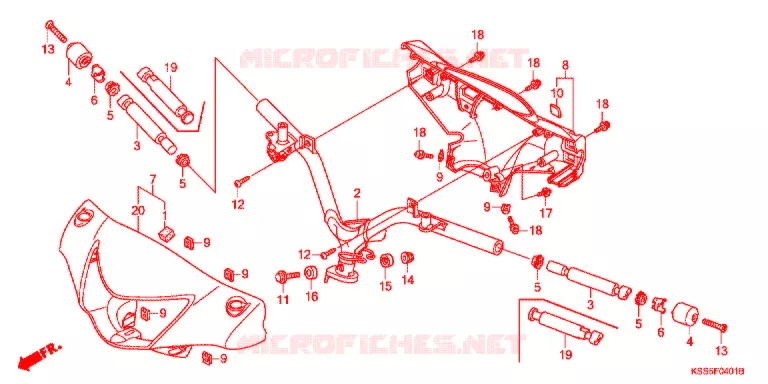 GUIDON - CARENAGE Honda MOTO 125 BIZ 2012  BC125MCC