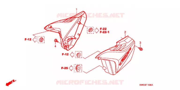 COUVERCLES LATERAUX Honda MOTO 125 CG 2012  CG125CESC