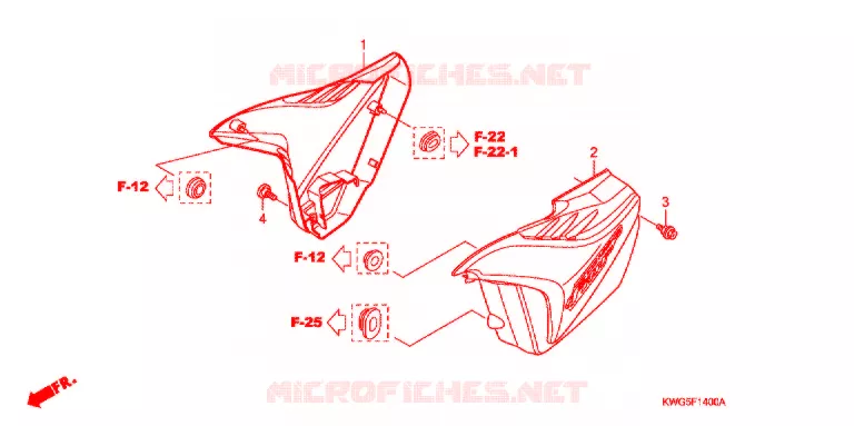 COUVERCLES LATERAUX Honda MOTO 125 CG 2012  CG125ESC