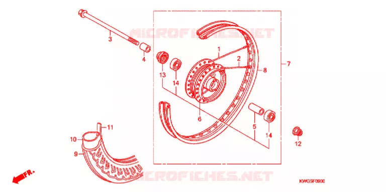 ROUE AVANT Honda MOTO 125 CG 2012  CG125KSC
