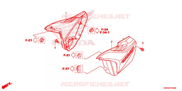 COUVERCLES LATERAUX Honda MOTO 125 CG 2013  CG125KSD