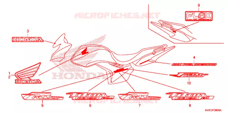 AUTOCOLLANTS Honda MOTO 150 CG 2013  CG150ESDD_3BR