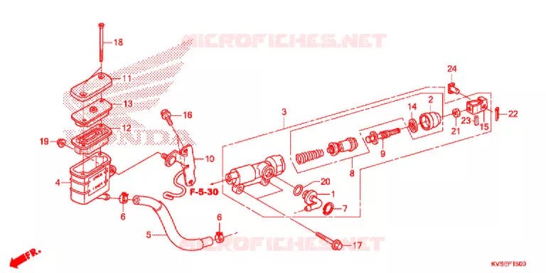 MAITRE CYLINDRE DE FREIN ARRIERE Honda MOTO 150 CG 2015  CG150EXF