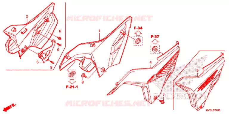 COUVERCLES LATERAUX Honda MOTO 160 CG 2021  CG160CESL