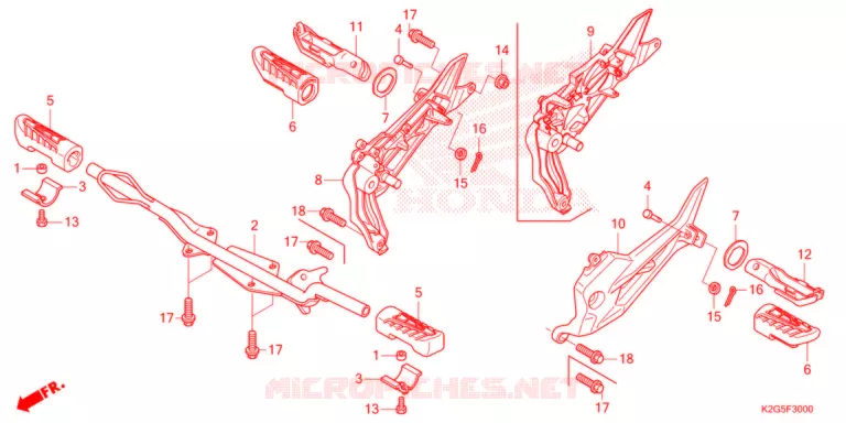 REPOSE PIED Honda MOTO 160 CG 2024  CG160ESD_24