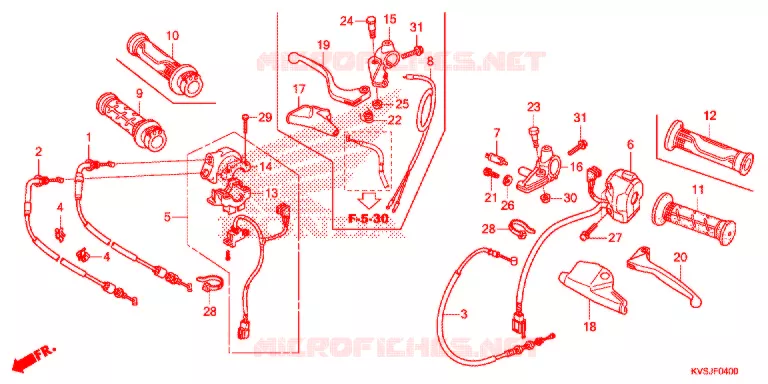 LEVIER DE GUIDON - CABLE - COMMODO Honda MOTO 160 CG 2019  CG160EXK