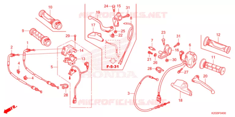 LEVIER DE GUIDON - CABLE - COMMODO Honda MOTO 160 CG 2022  CG160EXN