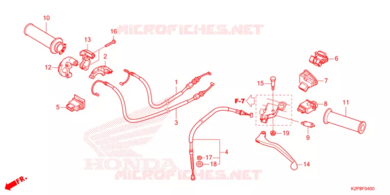 LEVIER DE GUIDON - CABLE - COMMODO Honda MOTO 150 RS 2022  FS150FAN_MA