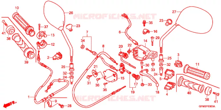 LEVIER DE GUIDON - CABLE - COMMODO Honda SCOOTER 110 LEAD 2011  NHX110B