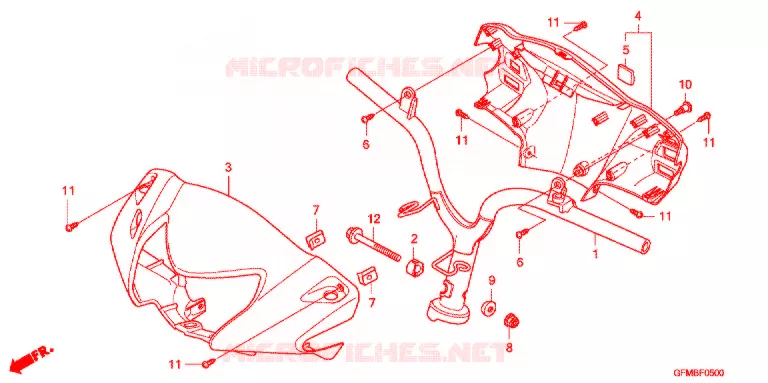 GUIDON - CARENAGE Honda SCOOTER 110 LEAD 2012  NHX110C