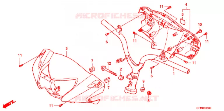 GUIDON - CARENAGE Honda SCOOTER 110 LEAD 2015  NHX110F