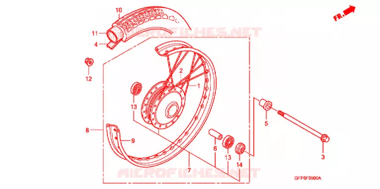ROUE AVANT Honda MOTO 100 POP 2007  RF1007