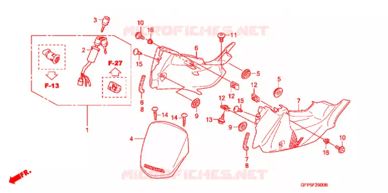 CARENAGE AVANT Honda MOTO 100 POP 2012  RF100C