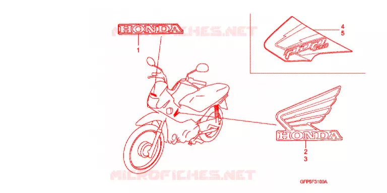 AUTOCOLLANTS Honda MOTO 100 POP 2013  RF100D