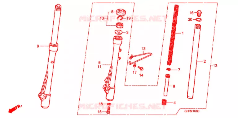 FOURCHE Honda MOTO 100 POP 2013  RF100D