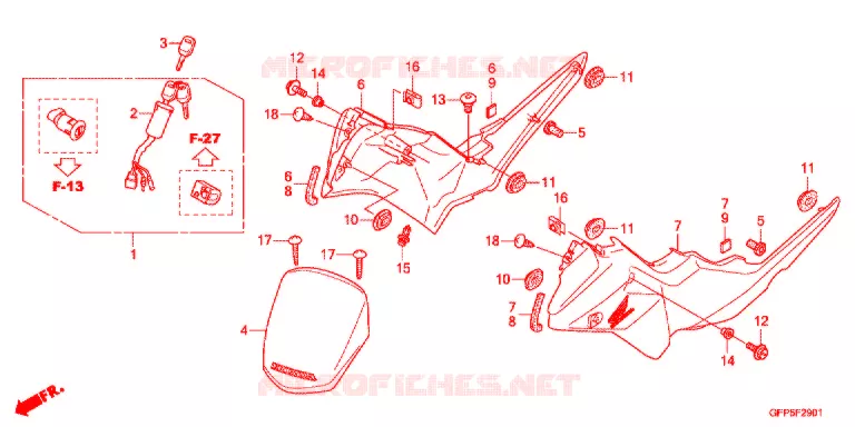 CARENAGE AVANT Honda MOTO 100 POP 2014  RF100E